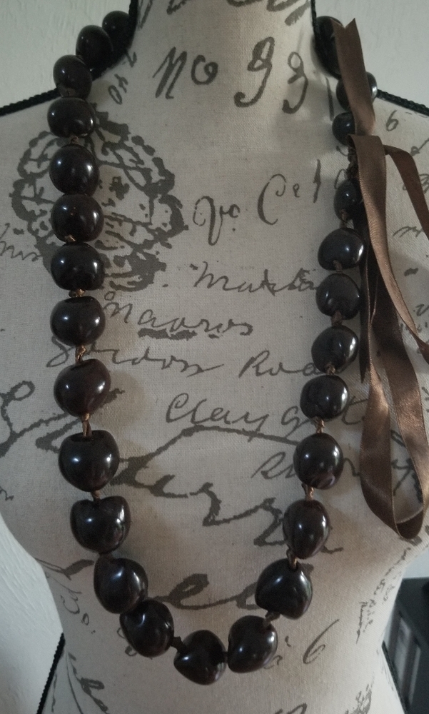 Handmade Beads and satin ribbon New